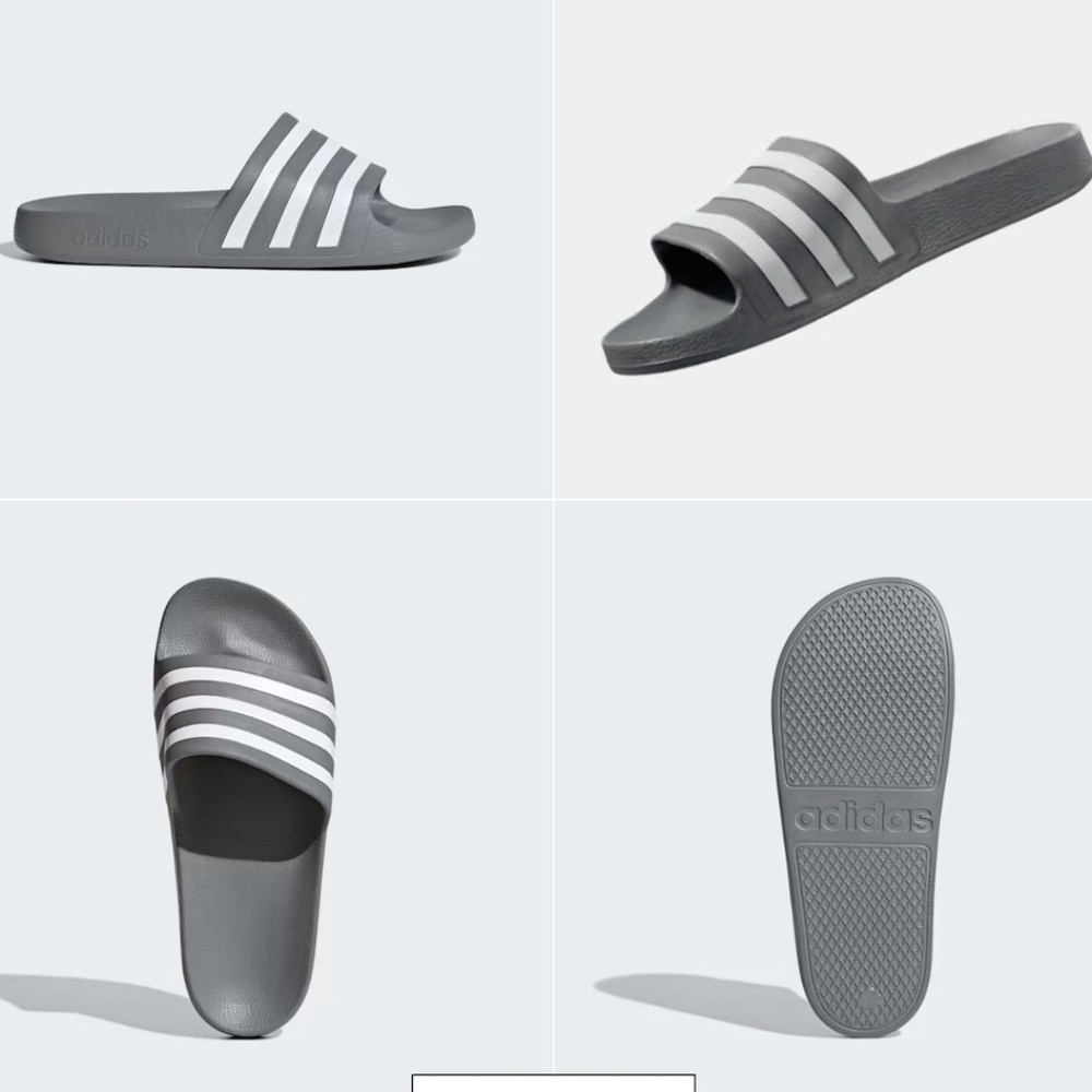 ADIDAS ADILETTE AQUA SLIDES grey SLIDES - NEW